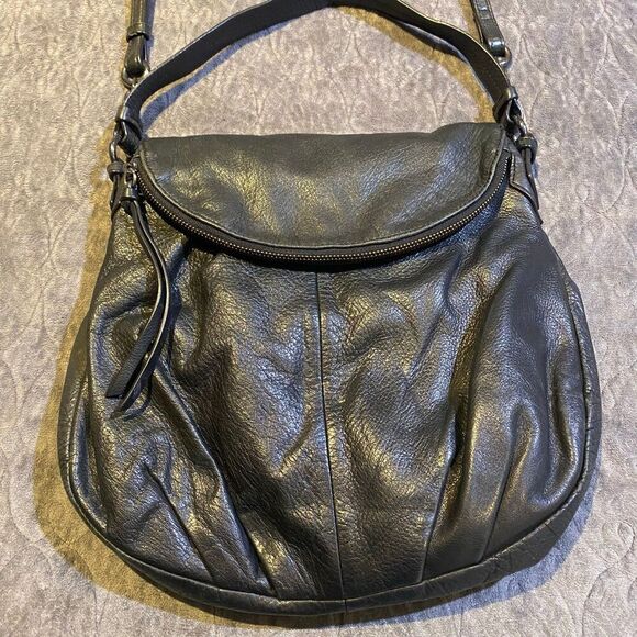 Margot NYhe Adelle Foldover Handbag in Soft Leather Black Boho - Picture 3 of 10